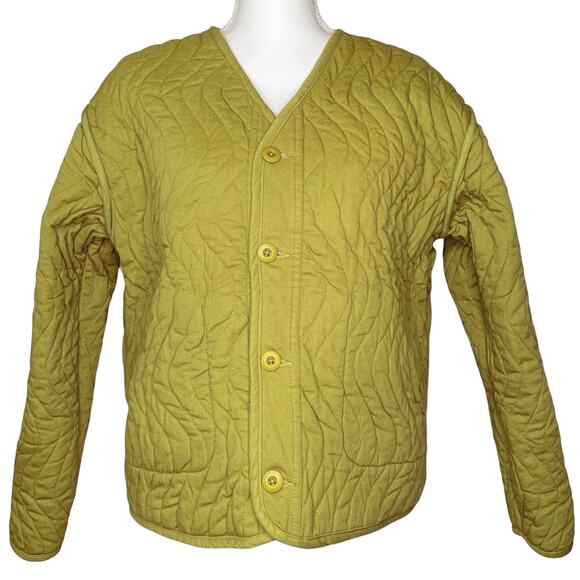 Back Beat Co. Pistachio Green Organic Cotton Twill Wave Liner Quilted Jacket - Picture 9 of 13